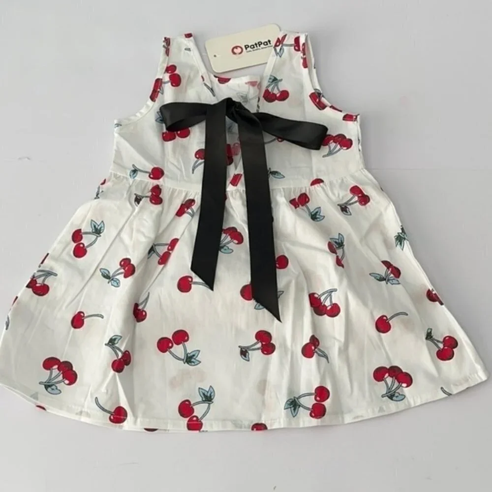 new PatPat Baby Girl Cherry Print Dress - Picture 2 of 4